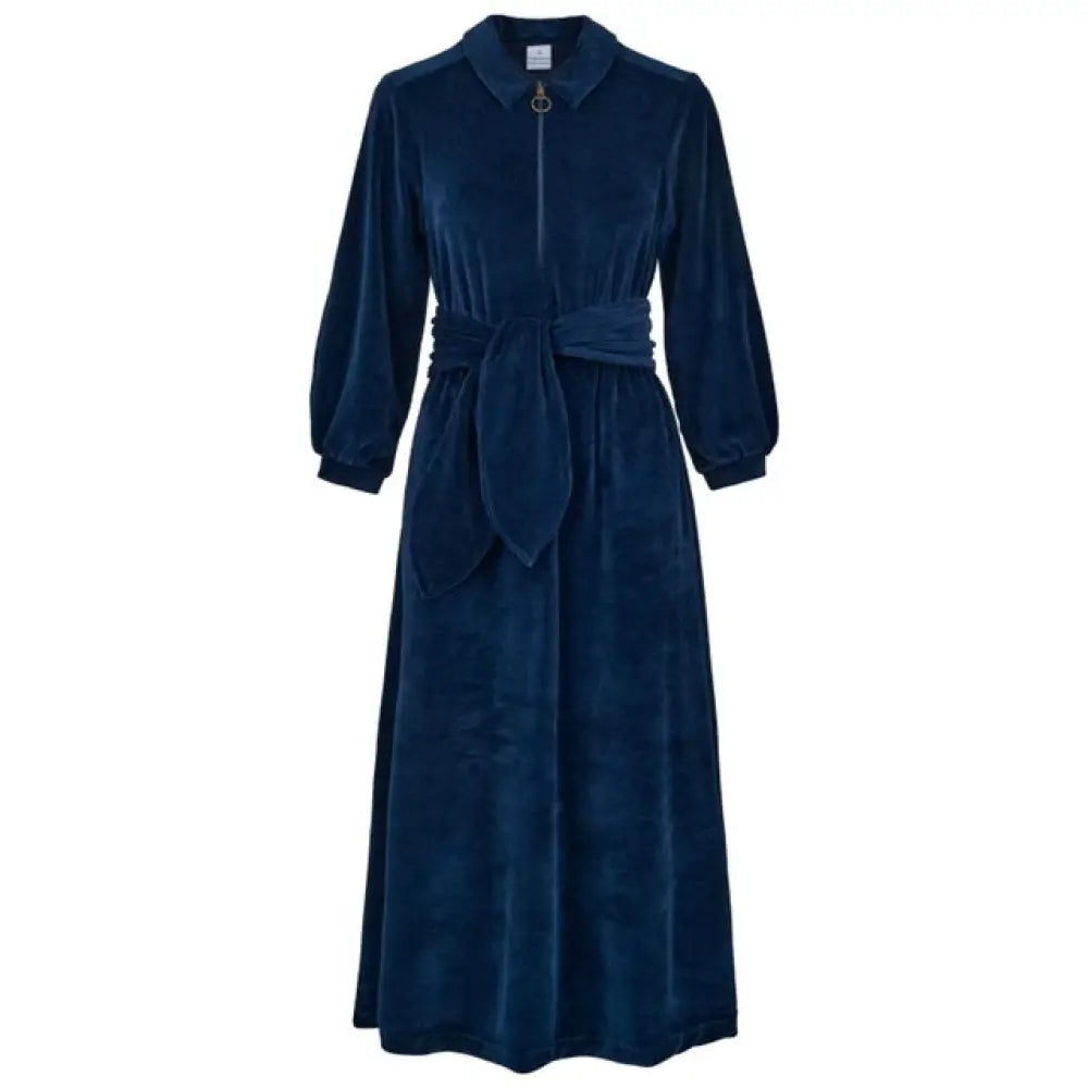 ’Imogen’ Stretch Velvet Midi Dress | Navy - Maxi Dresses