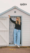 Slouchy Trousers Bottoms | Blue Gingham - Slouchy Bottoms