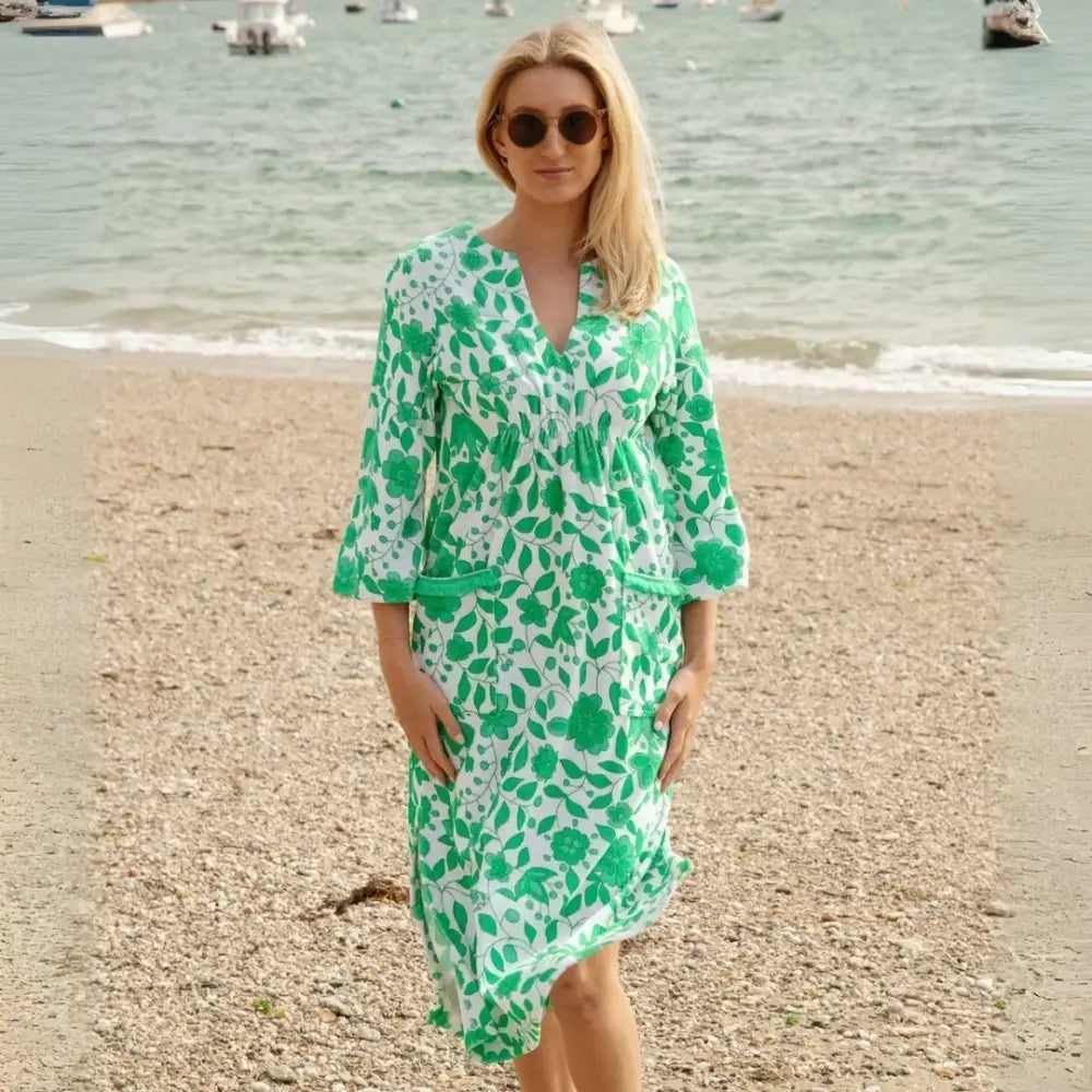 Victoria Floral Towelling Beach Dress / Cover Up | Apple - Womens Cover-up