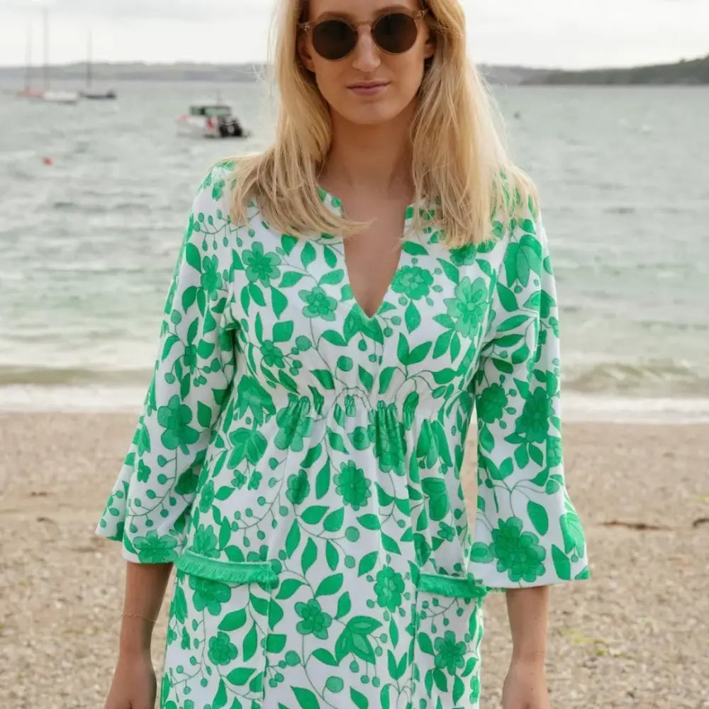 Victoria Floral Towelling Beach Dress / Cover Up | Apple - Womens Cover-up