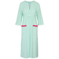 Victoria Striped Towelling Beach Dress / Cover Up | White & Apple Fuchsia Trim - S - Womens Cover-up
