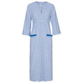 Victoria Striped Towelling Beach Dress / Cover Up | White & Marine Marine Trim - XS / Striped - Womens Cover-up