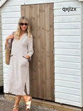 Victoria Towelling Beach Dress / Cover Up | Chocolate & Cream Chocolate Trim - Beach Dress