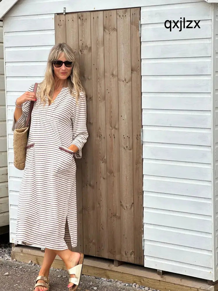 Victoria Towelling Beach Dress / Cover Up | Chocolate & Cream Chocolate Trim - Beach Dress