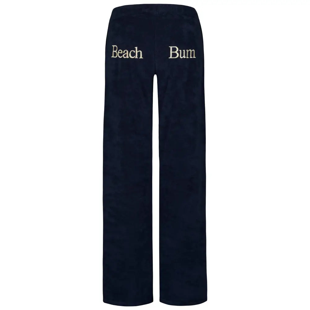 Womens and Girls Towelling Wide Leg Jogging Bottoms | Navy - Womens Jogging Bottoms