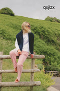Womens Striped Towelling Wide Leg Jogging Bottoms | Strawberries & Cream - Womens Jogging Bottoms